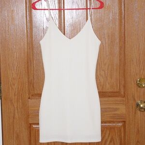 Mango MNG Basics, White ribbed  mini dress Nuvertu........